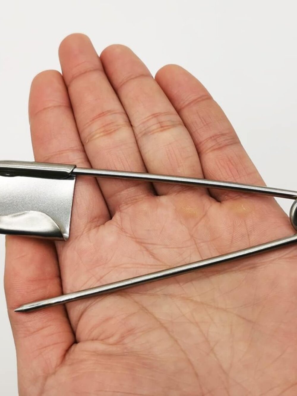 5 PCS of 5 Inch Heavy Duty Jumbo Stainless Steel Safety Pins Silver Color Safety